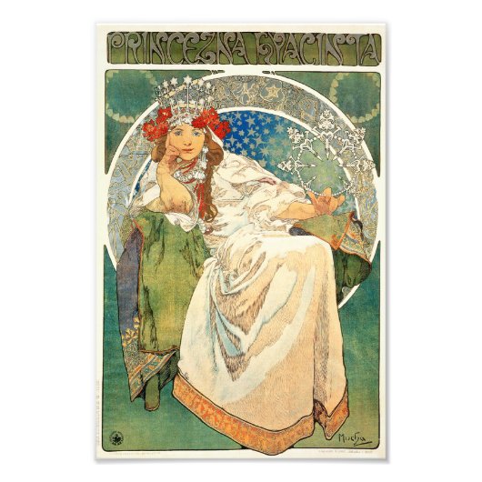 Alphonse Mucha Princess Hyacinth Print Foto Afdruk (Voorkant)