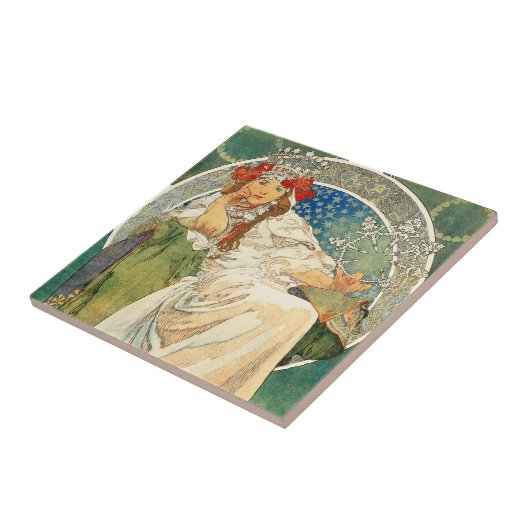 Alphonse Mucha Princess Hyacinth Tile Tegeltje (Zijkant)