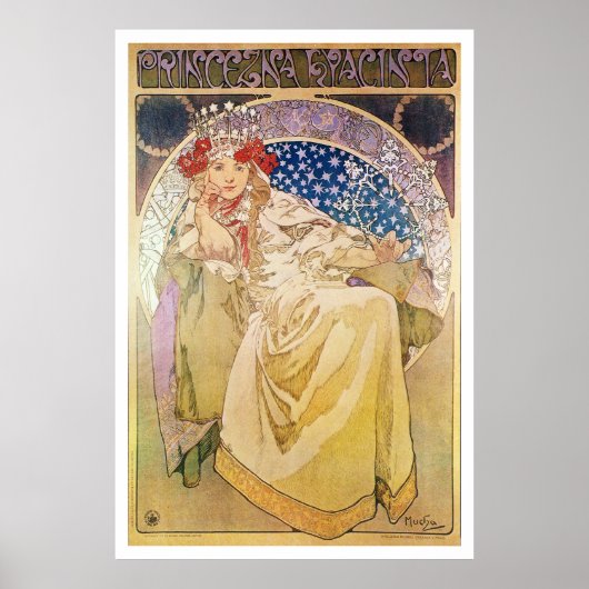 Alphonse Mucha. Princezna Hyacinta, 1911 Poster (Voorkant)