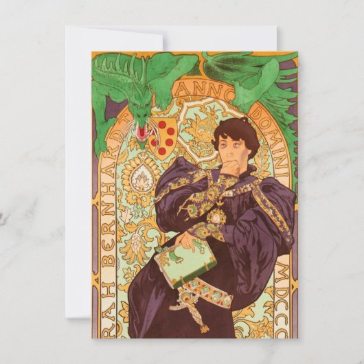 Alphonse Mucha Prins en Draak Kaart (Voorkant)