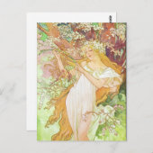 Alphonse Mucha Printemps/Spring, 1896 Briefkaart (Voorkant / Achterkant)