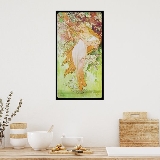 Alphonse Mucha Printemps Spring Poster (Keuken)