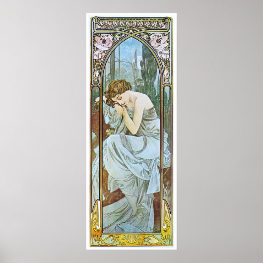 Alphonse Mucha. Repo's De La Nuit/Nocturnal Slumbe Poster (Voorkant)