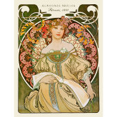 Alphonse Mucha Rêverie Daydream CC0879 Art Nouveau Poster