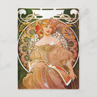 Alphonse Mucha, Reverie/Daydroom, 1896. Briefkaart