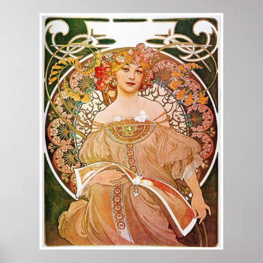Alphonse Mucha, Reverie/Daydroom, 1896. Poster (Voorkant)