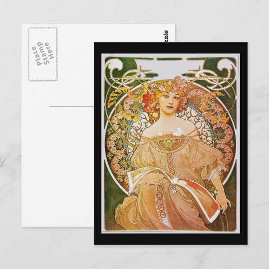 Alphonse Mucha Reverie Daydroom Briefkaart (Voorkant / Achterkant)