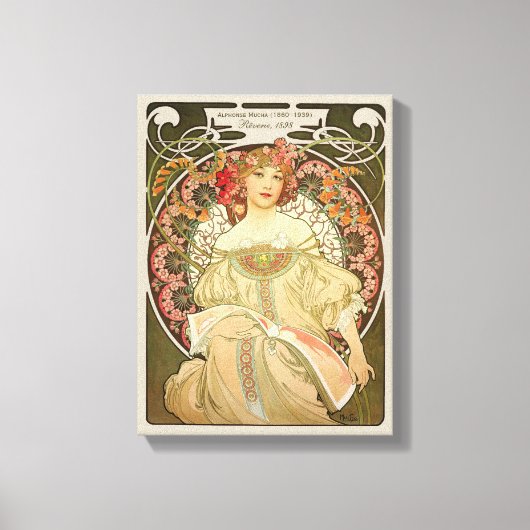 Alphonse Mucha Rêverie Daydroom CC0103 Art Nouveau Canvas Afdruk (Voorkant)