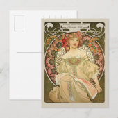 Alphonse Mucha Rêverie Daydroom CC0877 Art Nouveau Briefkaart (Voorkant / Achterkant)