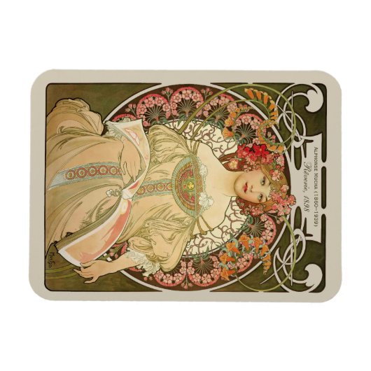 Alphonse Mucha Rêverie Daydroom CC0878 Art Nouveau Magneet (Horizontaal)