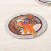 Alphonse Mucha Ronde Kartonnen Onderzetter (Gebogen)