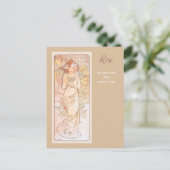 Alphonse Mucha roos Flower Series Briefkaart (Staand voorkant)