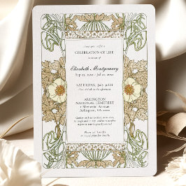 Alphonse Mucha Rozen Celebration of Life Kaart