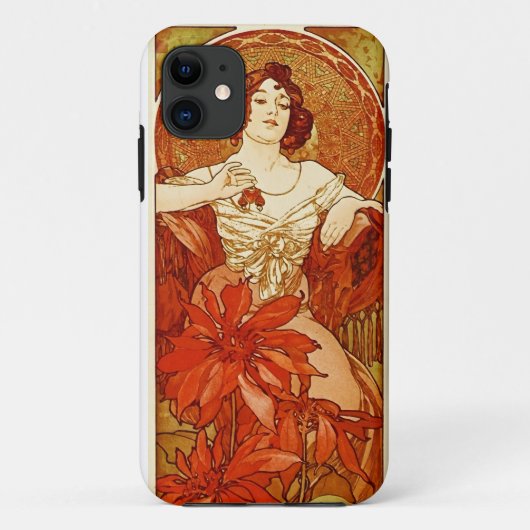 Alphonse Mucha Ruby Design Phone Case (Achterkant)