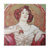 Alphonse Mucha Ruby Tegeltje (Voorkant)