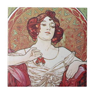 Alphonse Mucha Ruby Tegeltje
