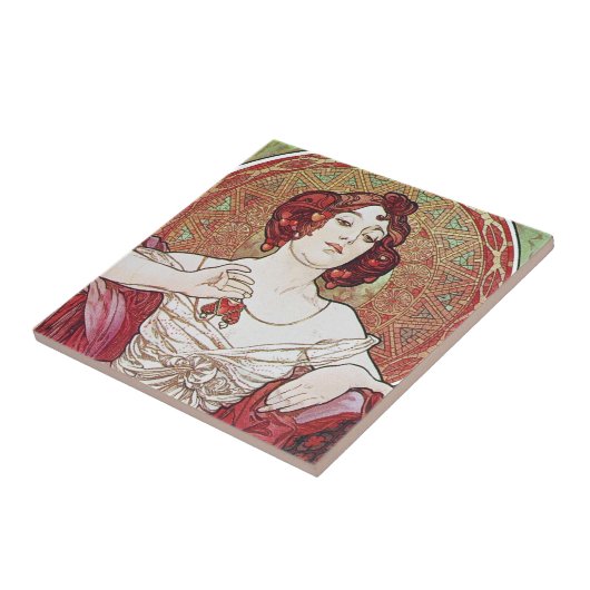Alphonse Mucha Ruby Tegeltje (Zijkant)