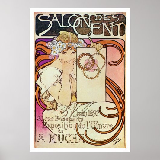 Alphonse Mucha. Salon Des Cent, 1897 Poster (Voorkant)
