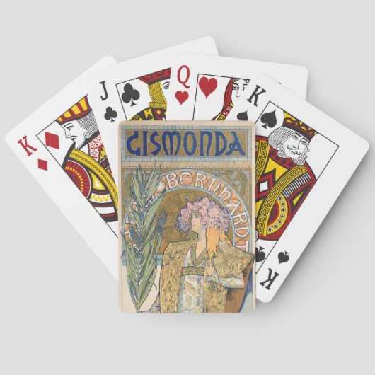 Alphonse Mucha - Sarah Bernhard Painting Pokerkaarten (Achterkant)