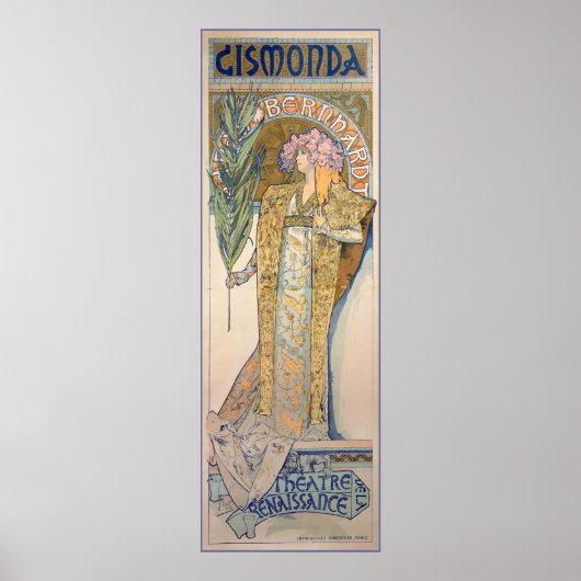 Alphonse Mucha - Sarah Bernhard Painting Poster (Voorkant)