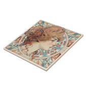 Alphonse Mucha Sarah Bernhardt Art Nouveau Ceramic Tegeltje (Zijkant)