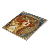 Alphonse Mucha Sarah Bernhardt Art Nouveau Ceramic Tegeltje (Zijkant)
