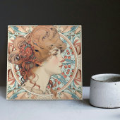 Alphonse Mucha Sarah Bernhardt Art Nouveau Ceramic Tegeltje
