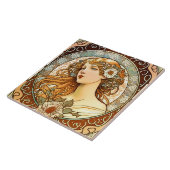 Alphonse Mucha Sarah Bernhardt Art Nouveau Ceramic Tegeltje (Zijkant)