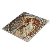Alphonse Mucha Sarah Bernhardt Art Nouveau Ceramic Tegeltje (Zijkant)
