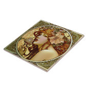 Alphonse Mucha Sarah Bernhardt Art Nouveau Ceramic Tegeltje (Zijkant)