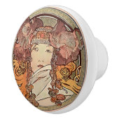 Alphonse Mucha Sarah Bernhardt Art Nouveau  Keramische Knop (Rechts)