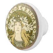 Alphonse Mucha Sarah Bernhardt Art Nouveau  Keramische Knop (Rechts)