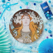 Alphonse Mucha Sarah Bernhardt  Art Nouveau Papieren Bordje (Feest)