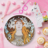 Alphonse Mucha Sarah Bernhardt  Art Nouveau Papieren Bordje (Feest)