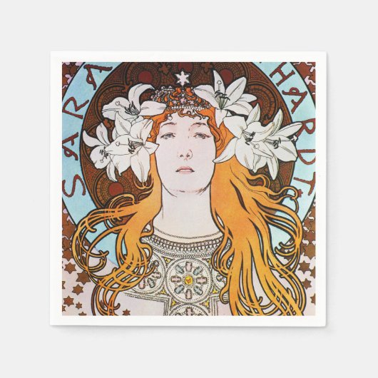 Alphonse Mucha Sarah Bernhardt  Art Nouveau Servet (Voorkant)