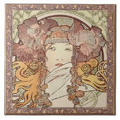 Alphonse Mucha Sarah Bernhardt Art Nouveau  Tegeltje (Voorkant)