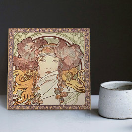 Alphonse Mucha Sarah Bernhardt Art Nouveau  Tegeltje