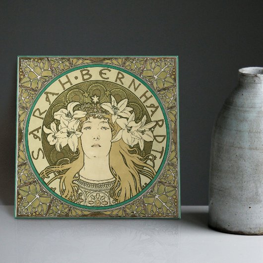 Alphonse Mucha Sarah Bernhardt Art Nouveau  Tegeltje