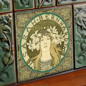 Alphonse Mucha Sarah Bernhardt Art Nouveau  Tegeltje