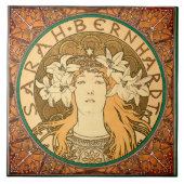 Alphonse Mucha Sarah Bernhardt Art Nouveau  Tegeltje (Voorkant)