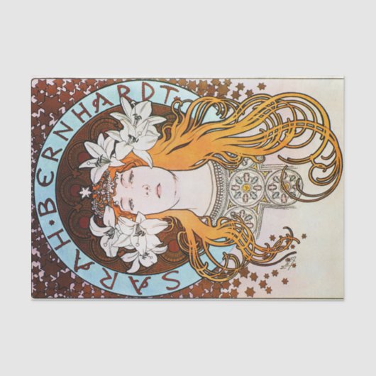 Alphonse Mucha Sarah Bernhardt  Art Nouveau Tissuepapier (Voorkant)