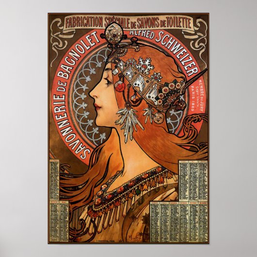 Alphonse Mucha - Savonnerie de Bagnolet Poster (Voorkant)