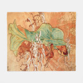 Alphonse Mucha,  schoonheid, Aangepast Fleece Deken (Voorkant (Horizontaal))