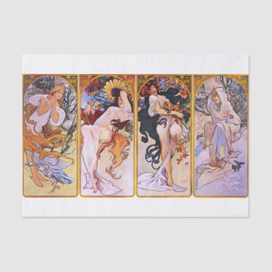 Alphonse Mucha | Seizoenen - 1897 Tissuepapier (Voorkant)