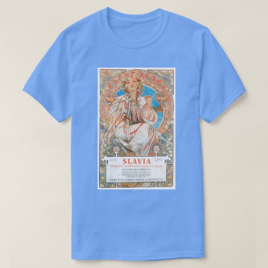 Alphonse Mucha Slavia 1907 poster T-shirt (Design voorkant)