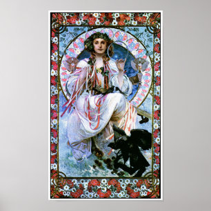 Alphonse Mucha - Slavia - Art Nouveau - Afscheidin Poster