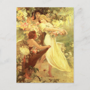 Alphonse Mucha Spirit of Spring Briefkaart
