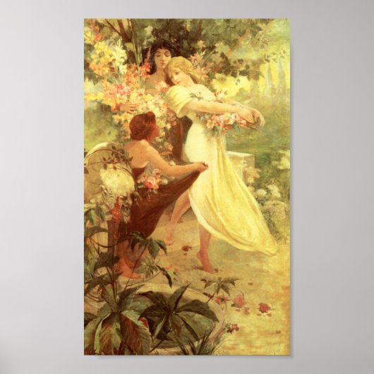 Alphonse Mucha Spirit of Spring Poster (Voorkant)