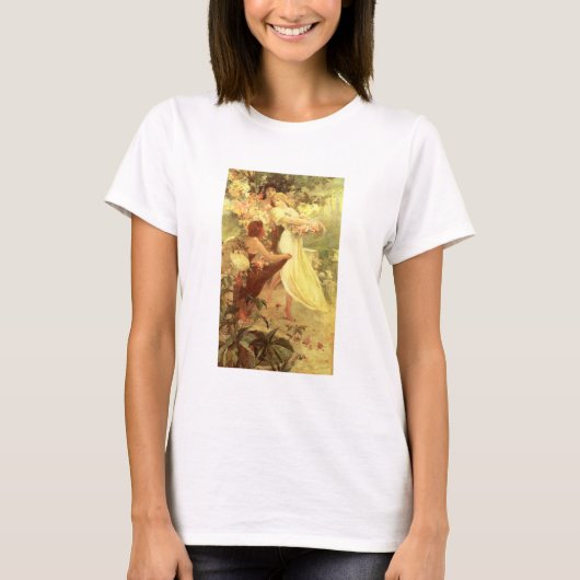 Alphonse Mucha Spirit of Spring T-shirt (Voorkant)
