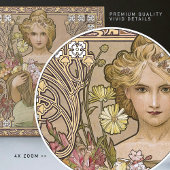 Alphonse Mucha Spring 4 Seasons Art  Tegeltje